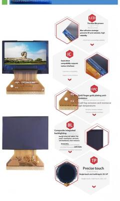 0.96 pulgadas IPS TFT Color Display con 128 ((RGB) x64 Resolución y 150 nits Brillo Interfaz SPI 4W